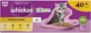 120 x 85g Whiskas Kitten Poultry Feasts Mixed Wet Cat Food Pouches in Jelly