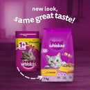 WHISKAS - 1+ Adult Dry Cat Food - 7kg - Biscuits Made with Chicken - Bulk Cat Food Bag