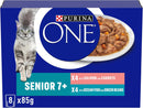 PURINA ONE Senior 7+ Mini Fillets Salmon & Ocean Fish Wet Cat Food 8x85g (Pack of 5)