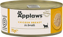 Applaws 100% Natural Wet Cat Food, Chicken Breast in Broth 70 g Tin, 24 x 70 g Tins
