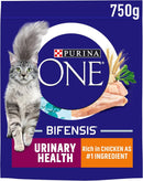 PURINA ONE Urinary Health Chicken Dry Cat Food 750g (Pack of 4)