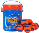 ChuckIt! Ultra Ball Dog Toy Chuckit Bucket Durable Rubber Dog Ball and Bucket High Bounce Floating Chuck It Launcher Compatible Toy Balls For Dogs with Carrier, 8 Pack, Medium