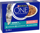 PURINA ONE Senior 7+ Mini Fillets Salmon & Ocean Fish Wet Cat Food 8x85g (Pack of 5)