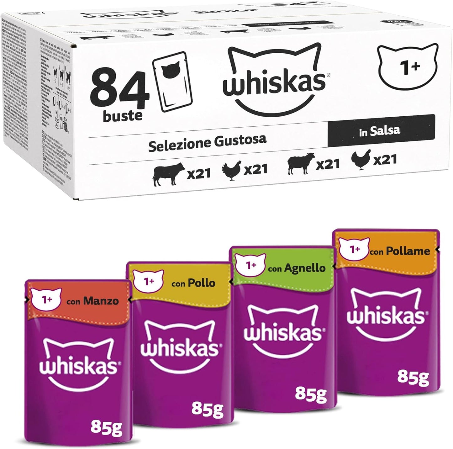 Whiskas 1+ Adult Classic Selection in Gravy | 84 x 85g Megapack