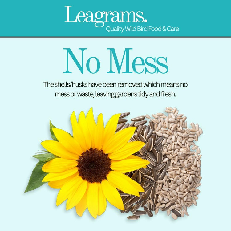 Leagrams Premium Sunflower Hearts (Sunflower Kernels) for Wild Birds – No Mess, High Oil, Bakery Grade High-Energy Feed (20kg) Bag