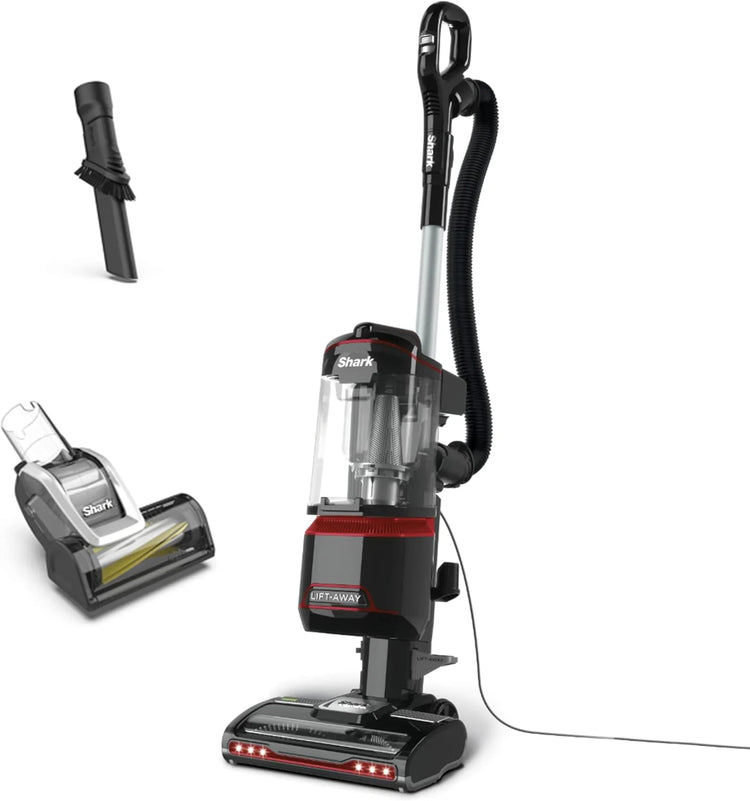 Shark Corded Upright Vacuum Cleaner 1.1L with Lift-Away Technology, Pet Model, LED Headlights, Anti-Allergen, 8m Cord, 750W, Pet, Crevice, Multi-Surface Tools, Red/Black, NV602UKT