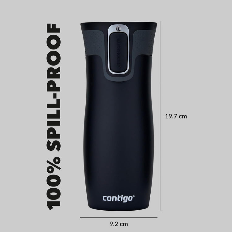 Contigo West Loop Autoseal Travel Mug, Stainless Steel Thermal Mug, Vacuum Flask, Leakproof Tumbler, Coffee Mug with BPA Easy-Clean Lid