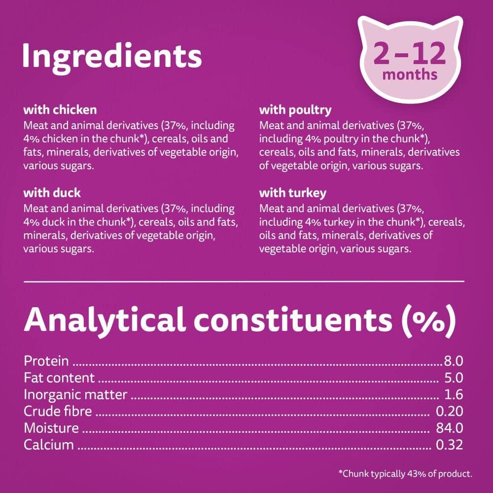 Whiskas Junior Poultry Selection in Jelly | 48 x 85g Megapack (Pack of 4 x 12)