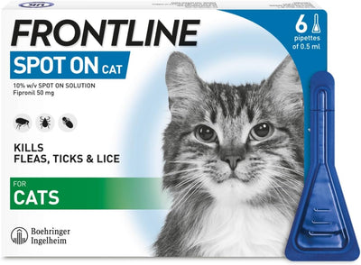 FRONTLINE Spot On Flea & Tick Treatment for Cats - 6 Pipettes