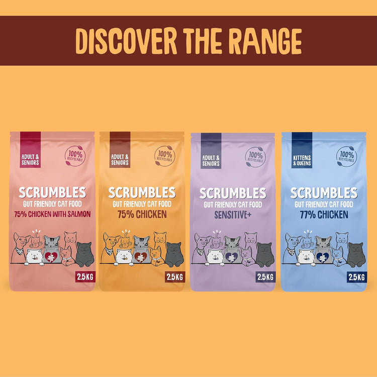 Scrumbles All Natural Dry Cat Food with 75% Chicken, High Protein Food For Adults And Seniors, 2.5Kg,package may vary