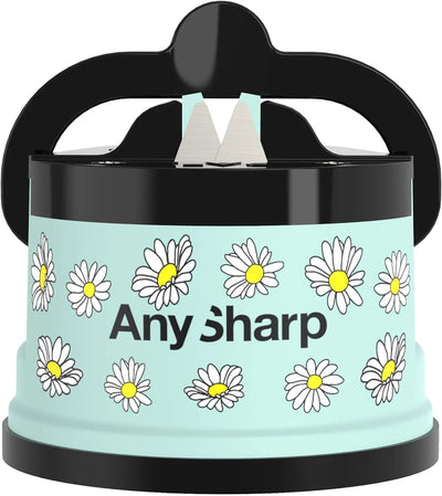 AnySharp Knife Sharpener, Hands-Free Safety, PowerGrip Suction, Safely Sharpens All Kitchen Knives, Ideal for Hardened Steel