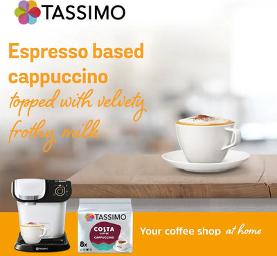 Tassimo Costa Cappuccino Coffee Pods x 8 (Pack of 5, Total 40 Drinks)
