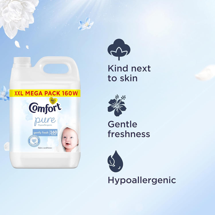 Comfort Pure Sensitive Fabric Conditioner dermatologically tested gentle next to sensitive skin 160 washes (4.8 L)