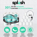 Splesh by Cusheen 3-ply Toilet Roll - Unscented (60 Pack) Soft, Quilted Bulk Toilet Rolls, Toilet Tissue and Loo Rolls – Eco-Friendly Toilet Paper Sustainably Crafted in The UK