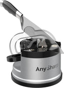 AnySharp Knife Sharpener, Hands-Free Safety, PowerGrip Suction, Safely Sharpens All Kitchen Knives, Ideal for Hardened Steel
