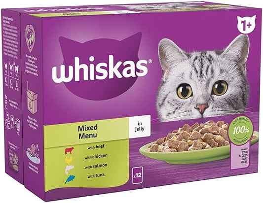 Whiskas 1+ Adult Mixed Menu in Jelly | 144 x 85g Bulk Megapack