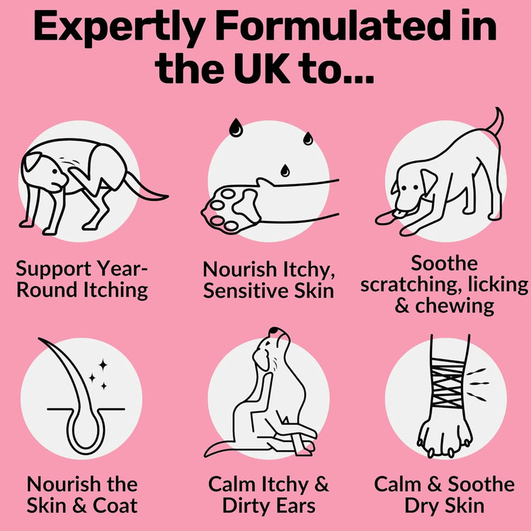 NutriPaw All-Itch Immunity Treats For Dogs - Soothe Itchy Paws, Eyes, Ears, Skin - Stop Itching, Licking, Scratching - Perfect for Small, Medium & Large Dogs - Supports Seasonal Itching