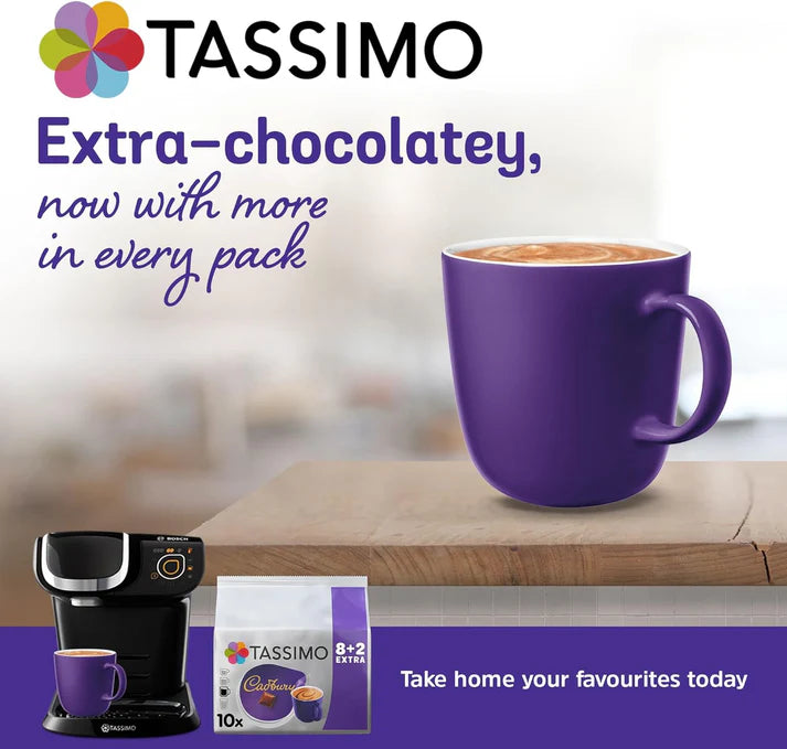 Tassimo Cadbury Hot Chocolate Pods x10 (Pack of 5, Total 50 Drinks)