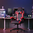 Ergonomic Gaming Chair with Adjustable Height, Reclining Feature, Headrest, and Lumbar Support for Adults (Basics, Red)
