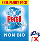 Persil Non Bio Washing Powder XXXL Family Pack 100% recyclable pack for stain removal that's gentle next to sensitive skin 130 Wash 6.5 kg