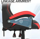 Ergonomic Gaming Chair with Adjustable Height, Reclining Feature, Headrest, and Lumbar Support for Adults (Basics, Red)