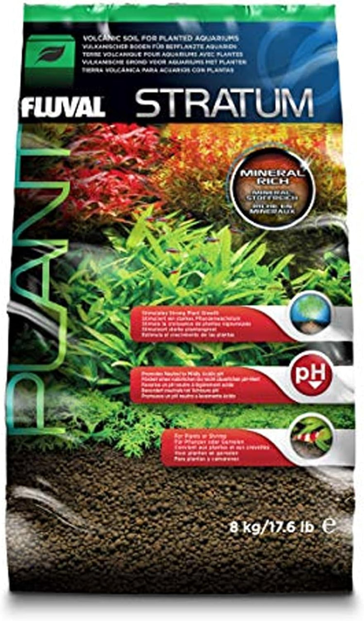 Fluval Plant and Shrimp Stratum Aquarium Planting Substrate, Brown, 8 kg