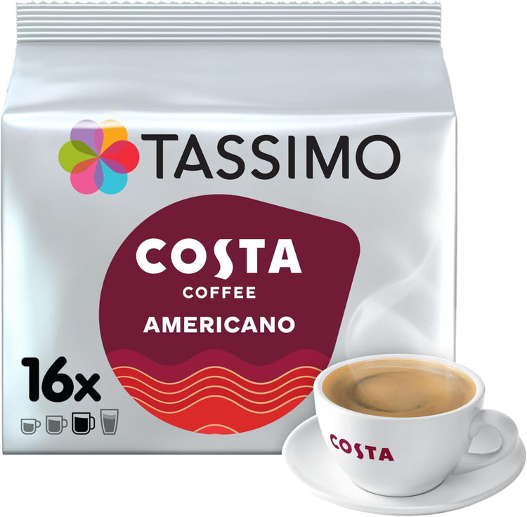 Tassimo Costa Americano Coffee Pods - 10 Packs (160 Drinks)