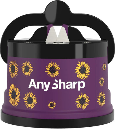 AnySharp Knife Sharpener, Hands-Free Safety, PowerGrip Suction, Safely Sharpens All Kitchen Knives, Ideal for Hardened Steel