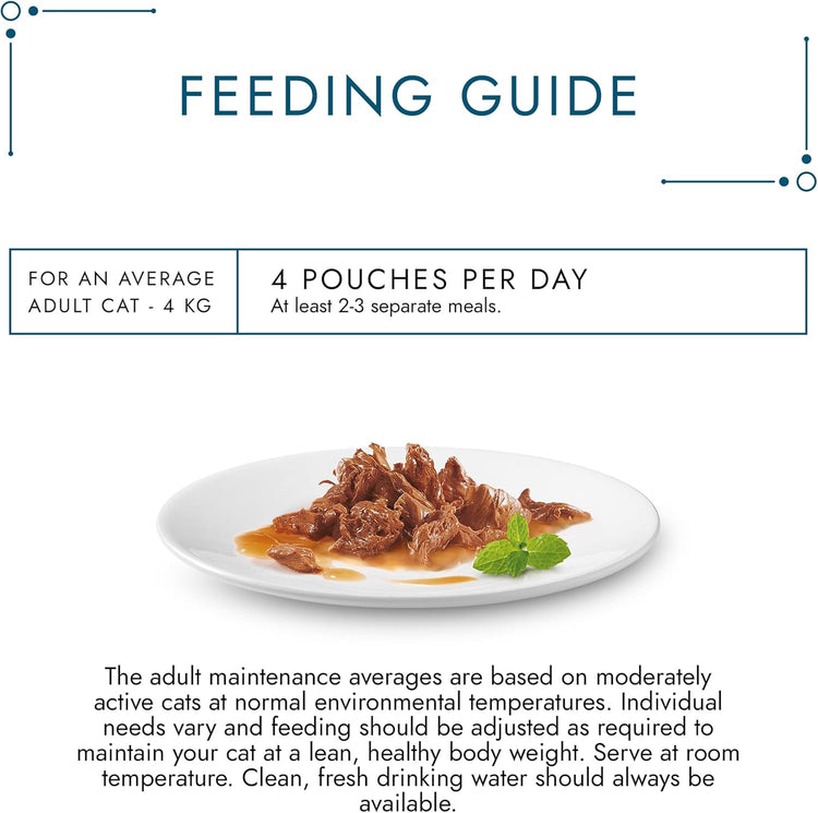 GOURMET Perle Chef's Collection Adult Wet Cat Food Mini Fillets in Gravy Variety Turkey, Tuna, Duck, Lamb 40 x 85g Pouches