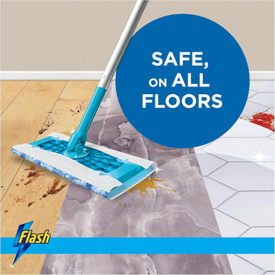 Flash Speedmop Wet Floor Cleaning Wipes, 48 Cloths (24x2), Antibac Lemon Multi-Surface, Trap & Lock Daily Dirt, Grease & Grime Without Getting Down On Your Knees