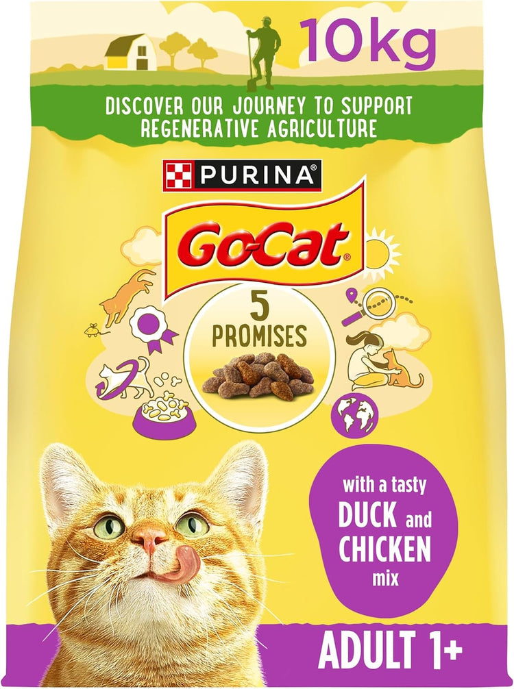 GO-CAT Adult Dry Cat Food Chicken and Duck 10kg Pack
