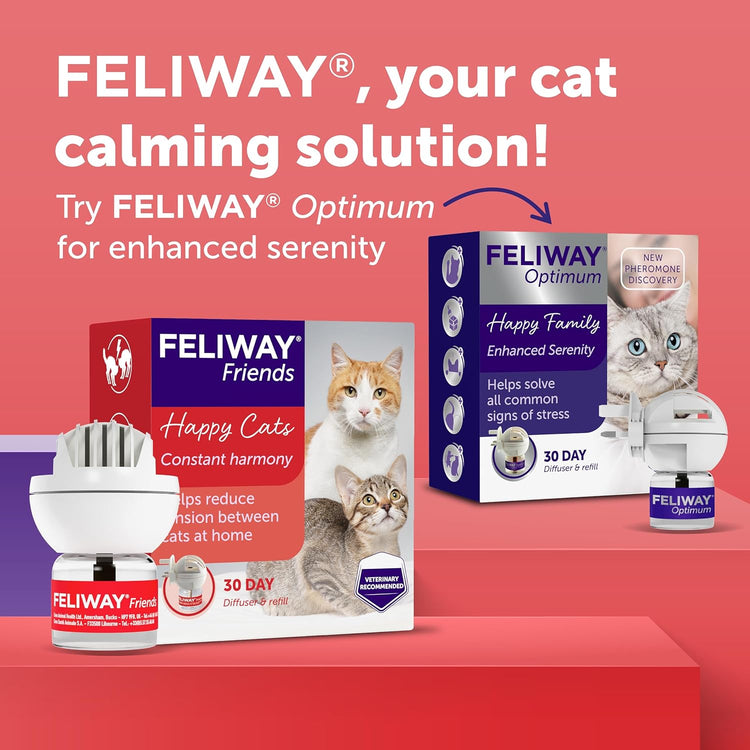 FELIWAY Friends 30 Day Cat Calming Plug In Pheromone Diffuser Starter Kit, 48ml - Helps create harmony and resolve conflict in multi cat households, Veterinary Recommended, Clinically Proven