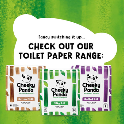 The Cheeky Panda Bamboo Toilet Rolls Bulk Buy 24 Rolls of 3 Ply Toilet Paper | Plastic Free Packaging and Sustainable Tissue Paper | White