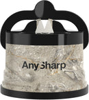 AnySharp Knife Sharpener, Hands-Free Safety, PowerGrip Suction, Safely Sharpens All Kitchen Knives, Ideal for Hardened Steel