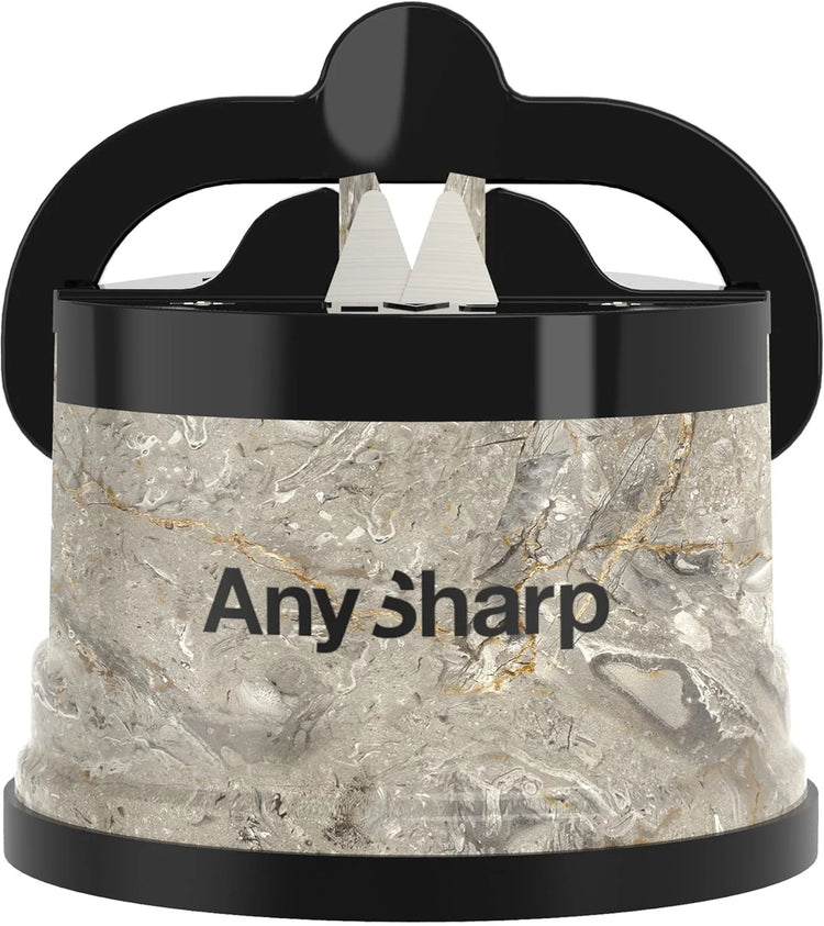 AnySharp Knife Sharpener, Hands-Free Safety, PowerGrip Suction, Safely Sharpens All Kitchen Knives, Ideal for Hardened Steel