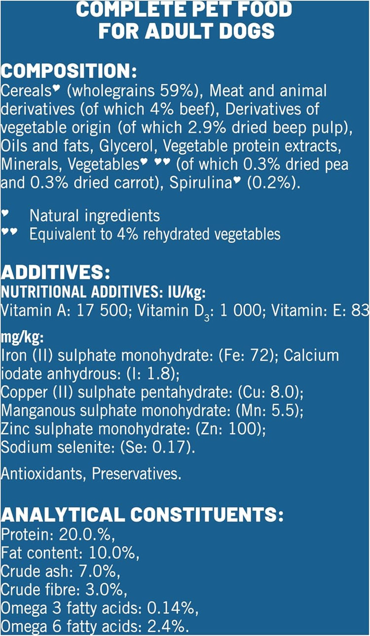 BAKERS Superfoods Adult Dry Dog Food Beef with Vegetables 14kg Pack