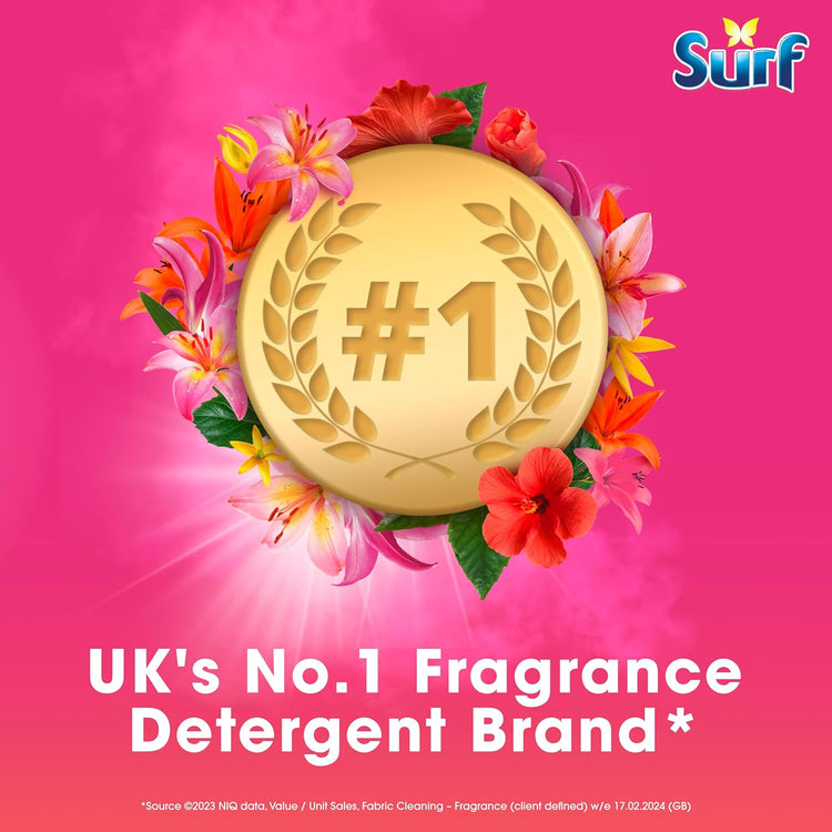 Surf Tropical Lily Washing Powder joy-infused fragrance with natural essential oil lasting up to 12 hours in wear for brilliantly clean laundry every time 125 washes 6.25 kg