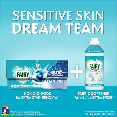 Fairy Non Bio Pods Washing Liquid Laundry Capsules, Fairy Pods, 120 Washes, Platinum With Extra Stain Removal For Sensitive Skin