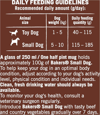 Bakers Small Dog Dry Dog Food Beef & Veg 10kg