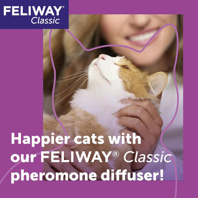 FELIWAY Classic 3 x 30 Day Cat Calming Odourless Refills for Pheromone Diffuser, 3 x 48ml - Helps Solve Common Signs of Stress in Cats & Kittens, Veterinary Recommended, Drug-free, Clinically Proven