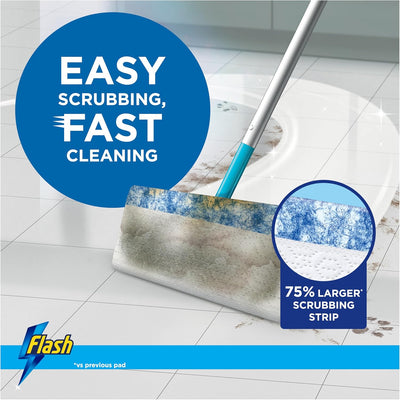 Flash Speedmop Wet Floor Cleaning Wipes, 48 Cloths (24x2), Antibac Lemon Multi-Surface, Trap & Lock Daily Dirt, Grease & Grime Without Getting Down On Your Knees
