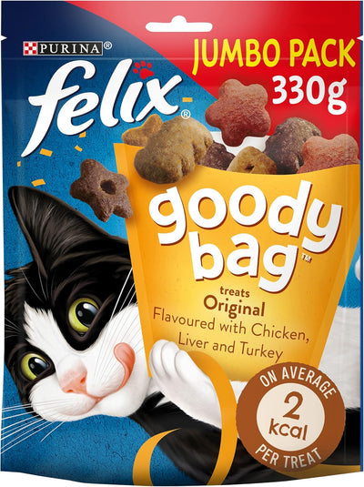 FELIX Goody Bag Original Chicken, Liver and Turkey Cat Treats 330g (Pack of 5)
