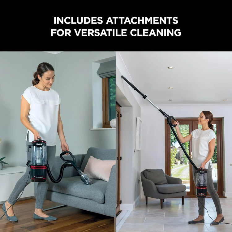 Shark Corded Upright Vacuum Cleaner 1.1L with Lift-Away Technology, Pet Model, LED Headlights, Anti-Allergen, 8m Cord, 750W, Pet, Crevice, Multi-Surface Tools, Red/Black, NV602UKT