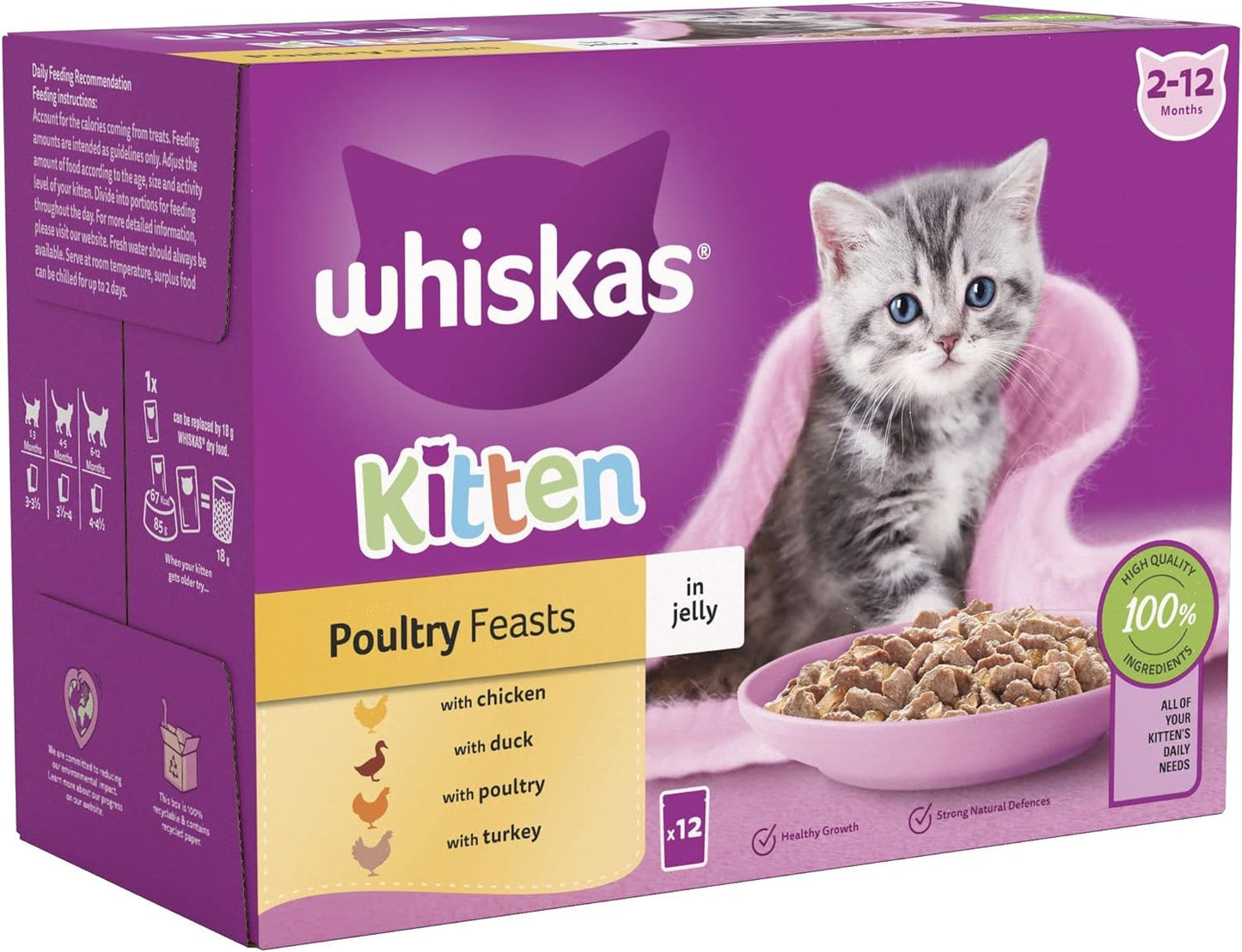 Whiskas Junior Poultry Selection in Jelly | 48 x 85g Megapack (Pack of 4 x 12)