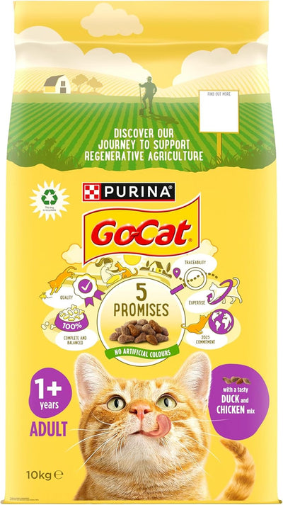GO-CAT Adult Dry Cat Food Chicken and Duck 10kg Pack
