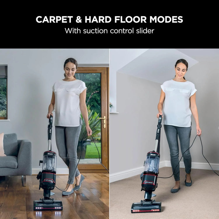 Shark Corded Upright Vacuum Cleaner 1.1L with Lift-Away Technology, Pet Model, LED Headlights, Anti-Allergen, 8m Cord, 750W, Pet, Crevice, Multi-Surface Tools, Red/Black, NV602UKT