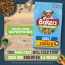 BAKERS Superfoods Adult Dry Dog Food Beef with Vegetables 14kg Pack