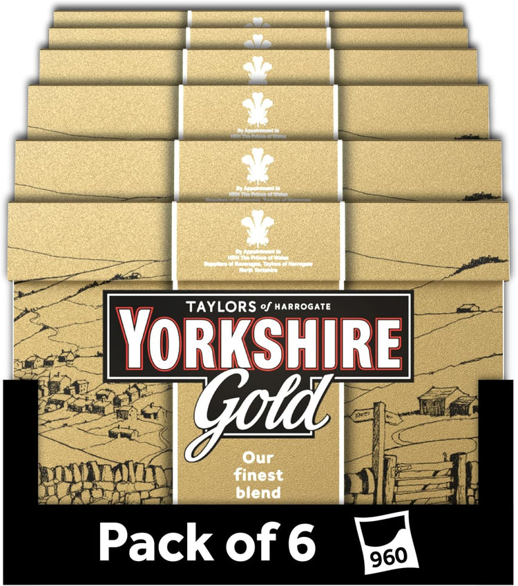Yorkshire Tea Gold, 6 Boxes of 160 Tea Bags (Total 960 Bags)