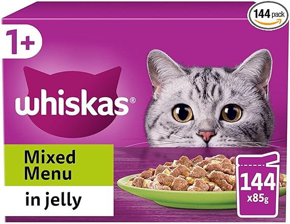 Whiskas 1+ Adult Mixed Menu in Jelly | 144 x 85g Bulk Megapack