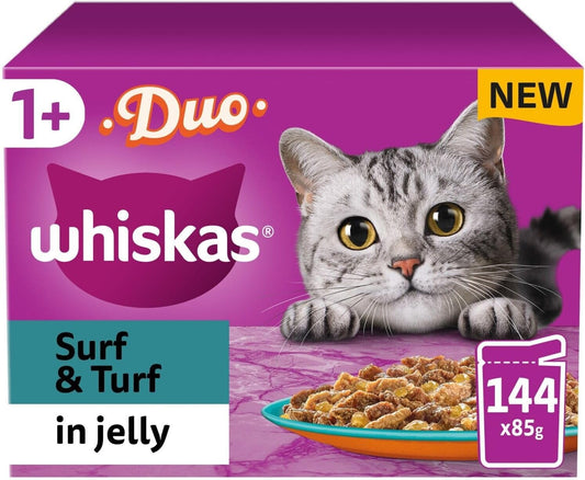 Whiskas 1+ Surf & Turf in Jelly - 144 x 85g Pouches